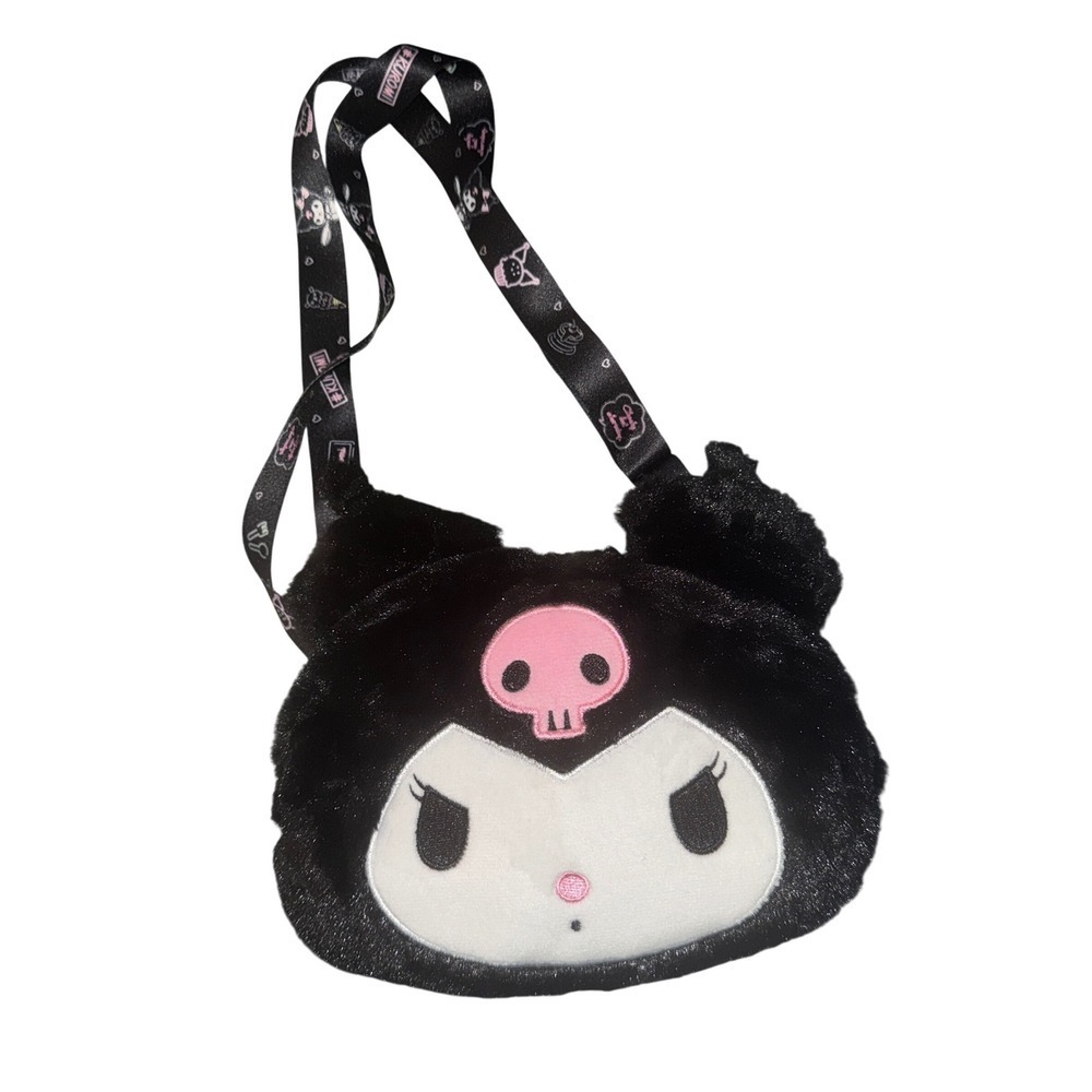 Kuromi Face‎ Shoulder Bag Cute Women Girl's Travel Bag Fuzzy New